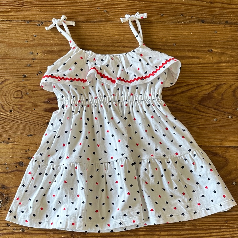 Janie and Jack White Dress with Star Pattern
